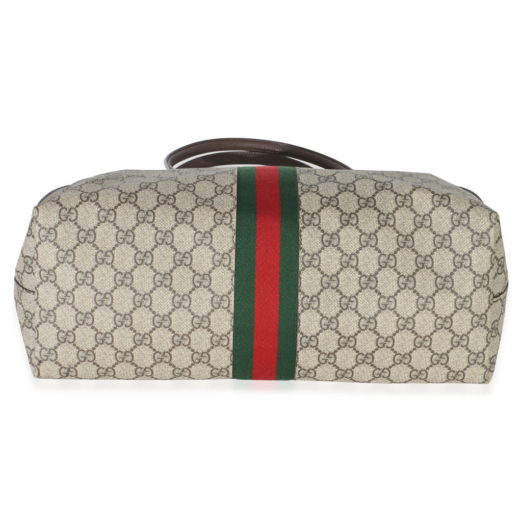 Gucci Beige GG Supreme Canvas Medium Ophidia Tote
