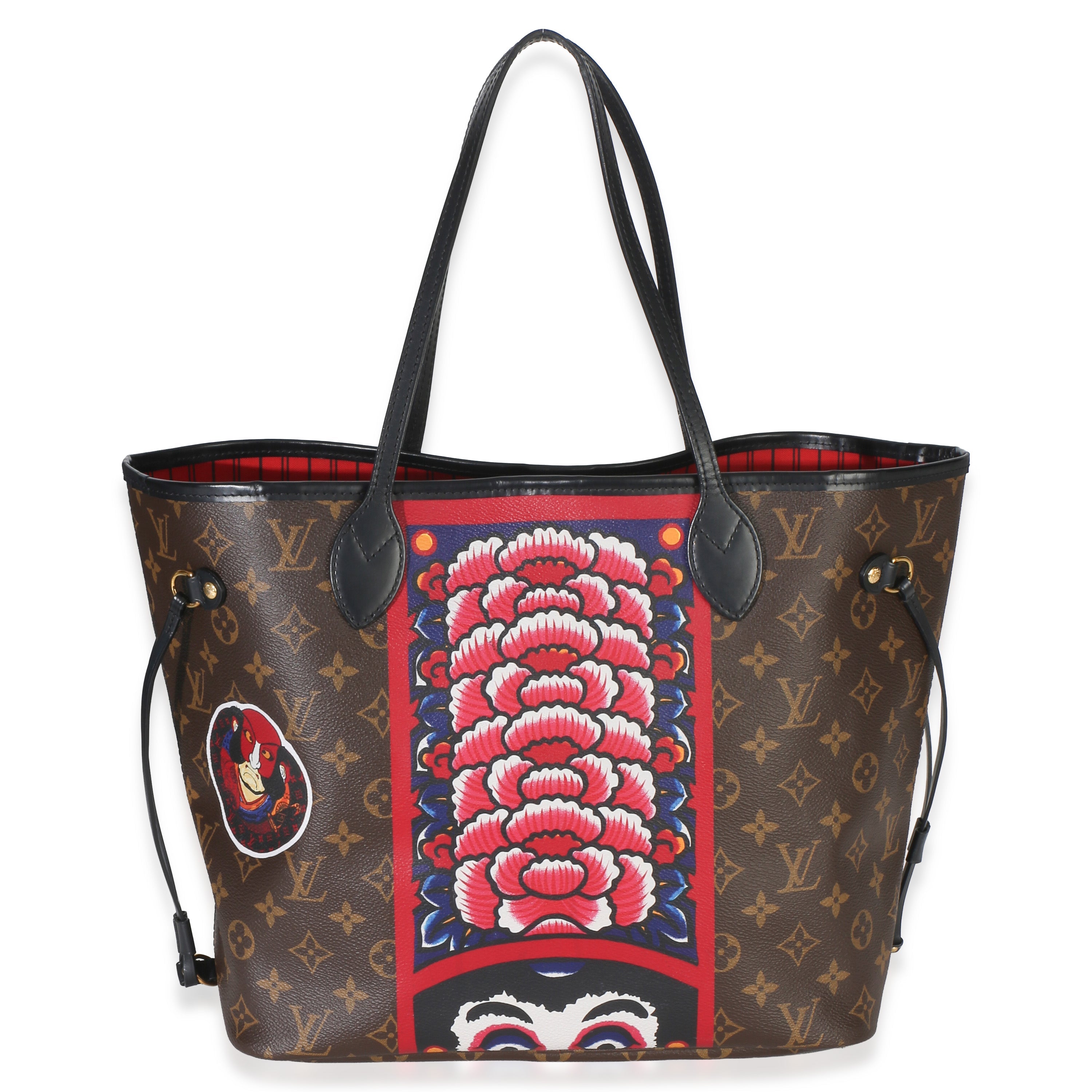 Louis Vuitton Red Multicolor Monogram Canvas Kabuki Neverfull MM