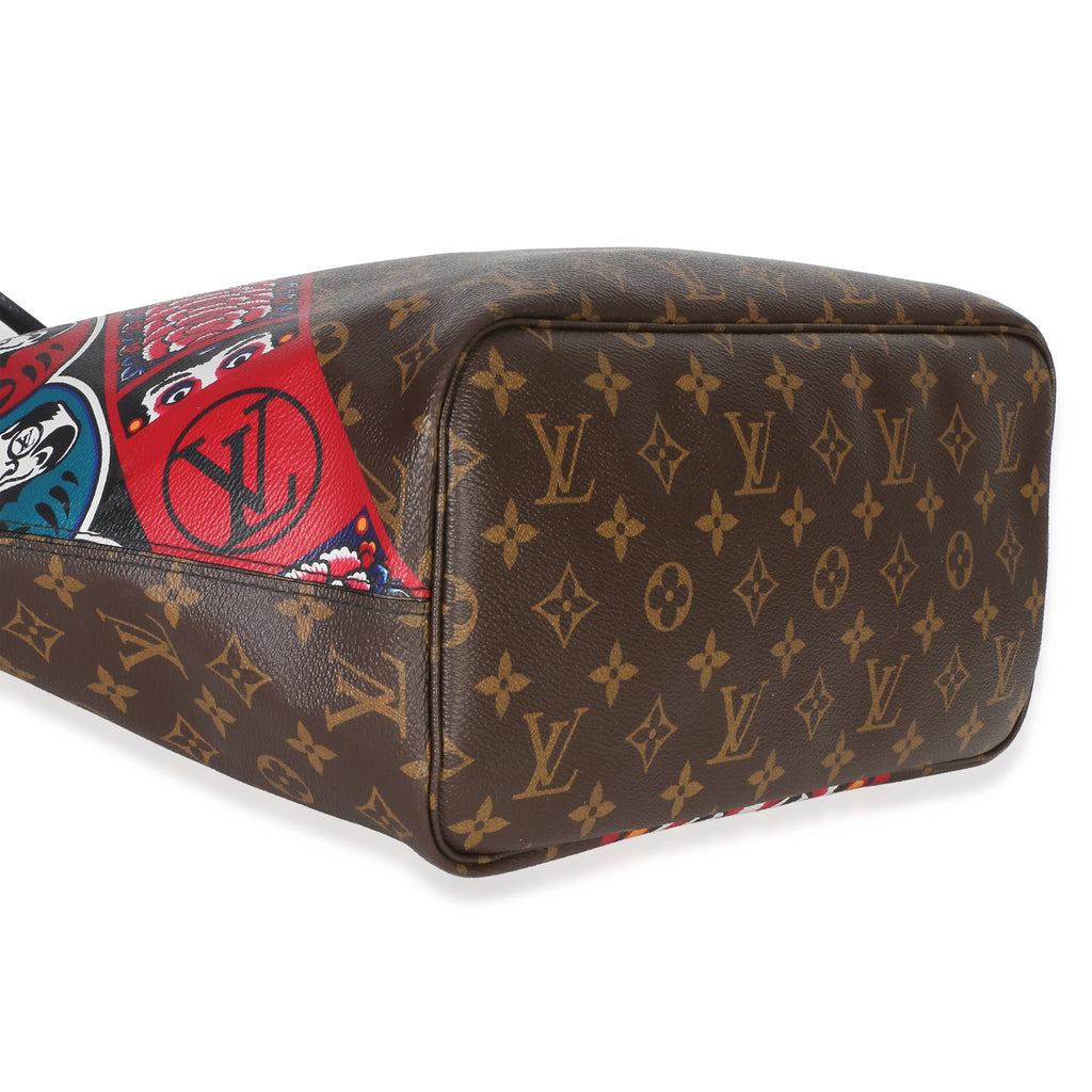 Louis Vuitton Red Multicolor Monogram Canvas Kabuki Neverfull MM