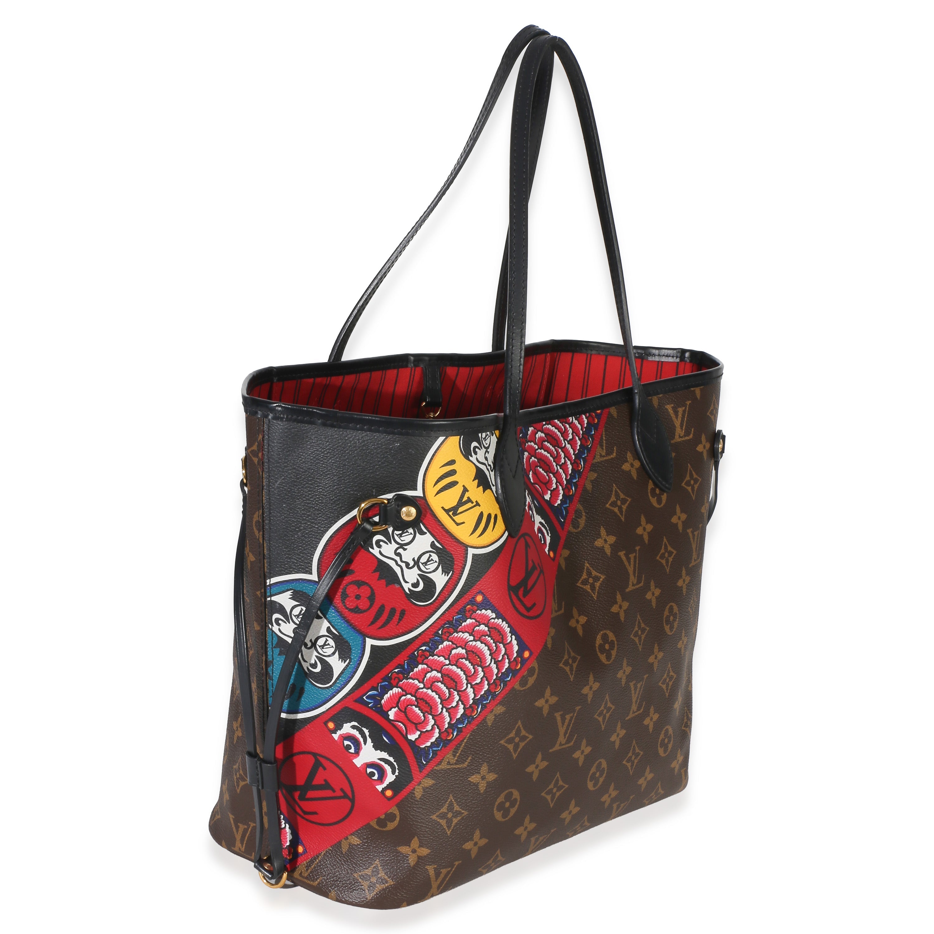 Louis Vuitton Red Multicolor Monogram Canvas Kabuki Neverfull MM