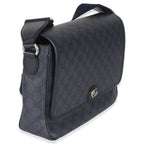 Gucci Blue Black Tender GG Supreme Dollar Calfskin Ophidia Messenger Bag
