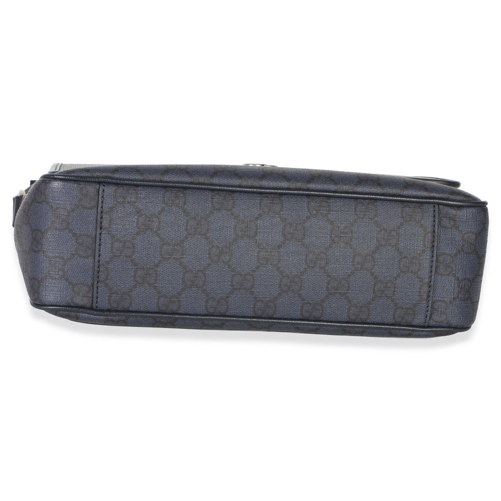 Gucci Blue Black Tender GG Supreme Dollar Calfskin Ophidia Messenger Bag