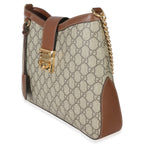 Gucci Beige Ebony GG Supreme Monogram Canvas Medium Padlock Shoulder Bag