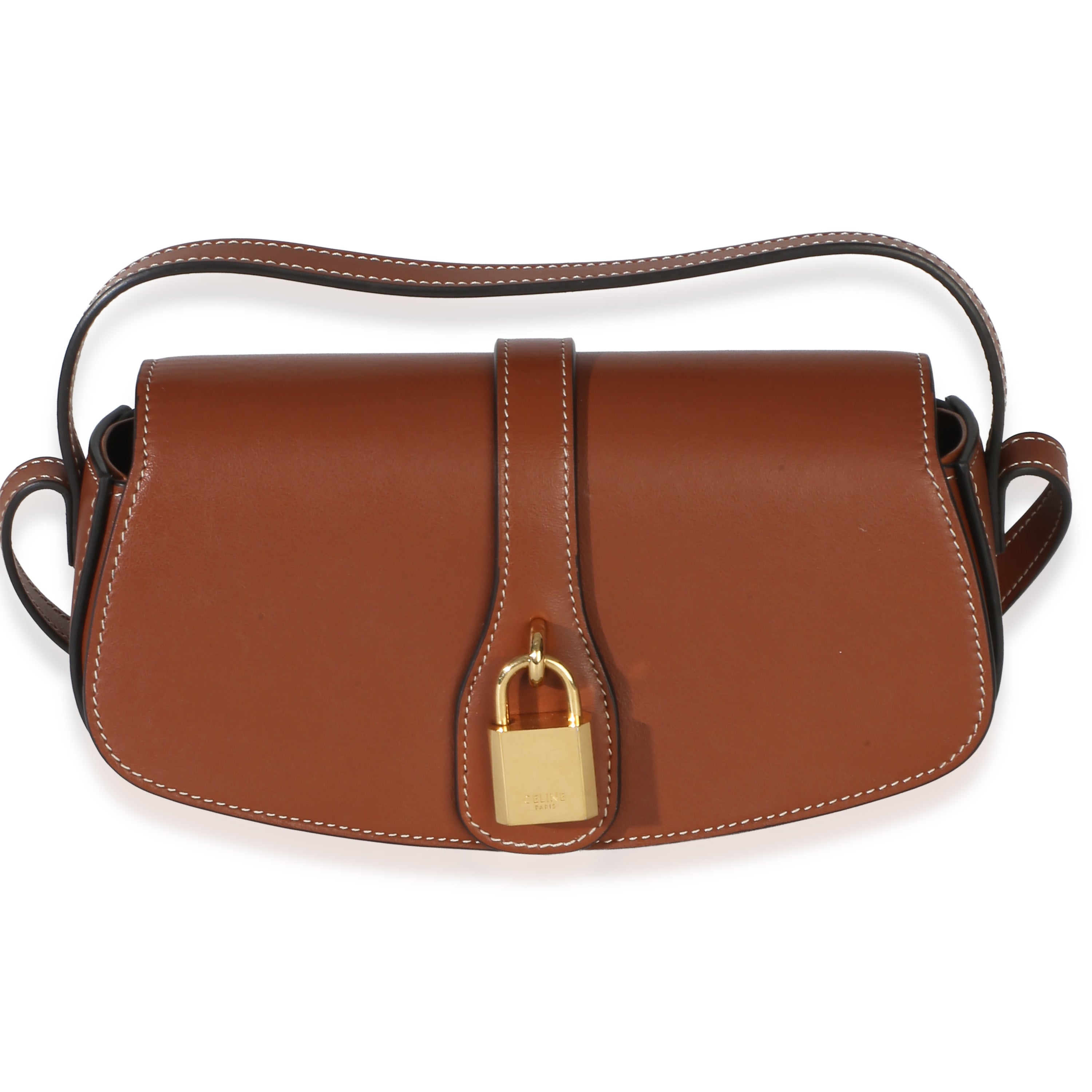 Brown Smooth Calfskin Tabou Clutch On Strap