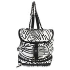 Chanel White Black Nylon Printed Coco Neige Backpack