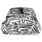 Chanel White Black Nylon Printed Coco Neige Backpack