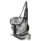 Chanel White Black Nylon Printed Coco Neige Backpack