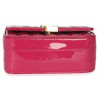 Saint Laurent Pink Patent Matelasse Monogram Small Vicky Chain Bag