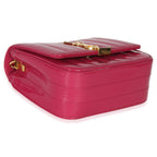 Saint Laurent Pink Patent Matelasse Monogram Small Vicky Chain Bag