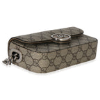 Gucci Beige Ebony GG Supreme Senna Petite GG Top Handle Chain Shoulder Bag