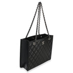 Chanel Black Quilted Caviar CC Shopping Tote