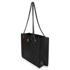 Chanel Black Quilted Caviar CC Shopping Tote