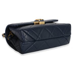 Chanel Navy Quilted Lambskin Mini Diamond Lock Flap Bag