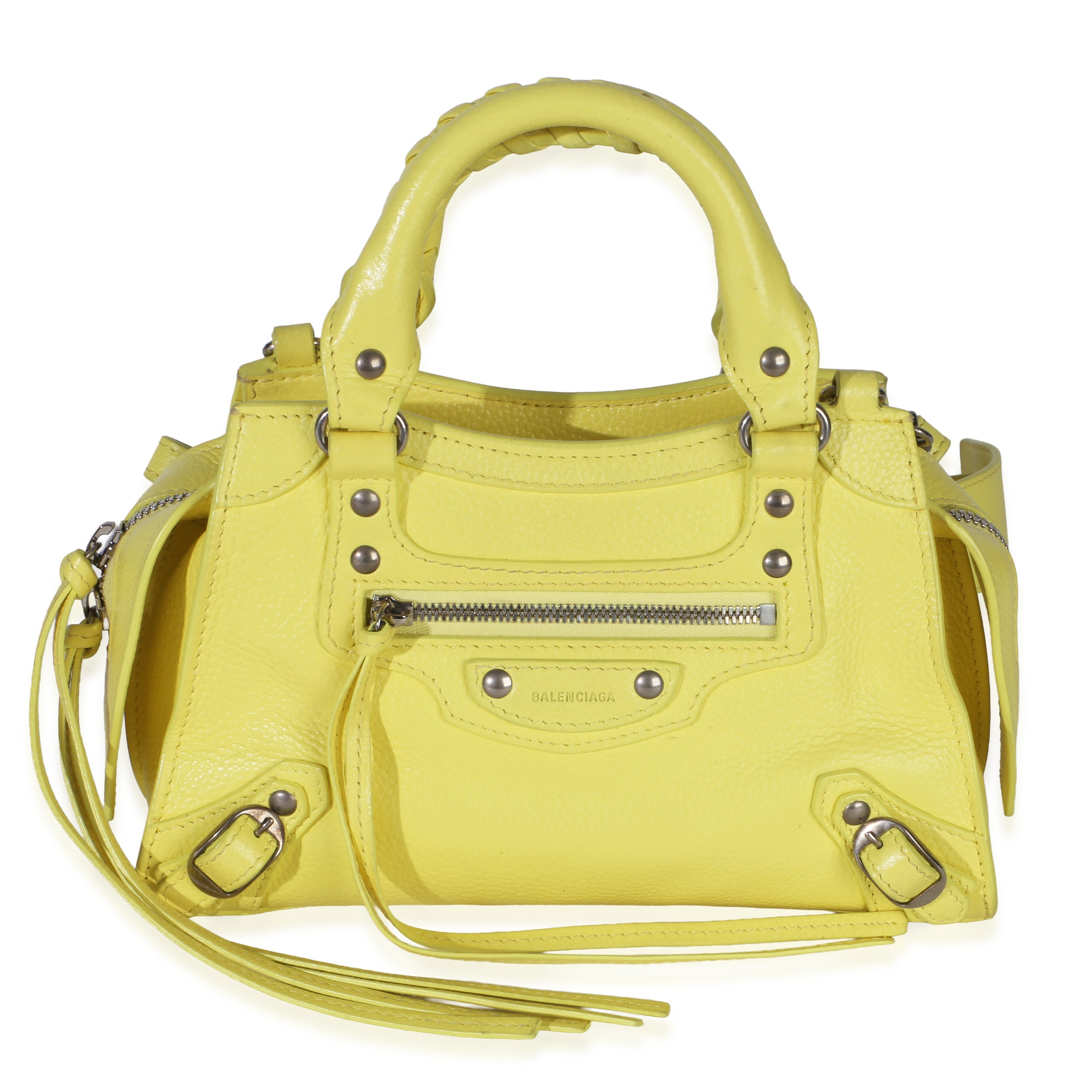 Yellow Grained Calfskin Small Neo Classic City Bag