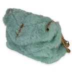 Saint Laurent Shearling Quilted Monogram Small Loulou Puffer Chain Satchel