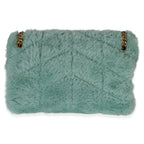 Saint Laurent Shearling Quilted Monogram Small Loulou Puffer Chain Satchel