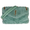Saint Laurent Shearling Quilted Monogram Small Loulou Puffer Chain Satchel