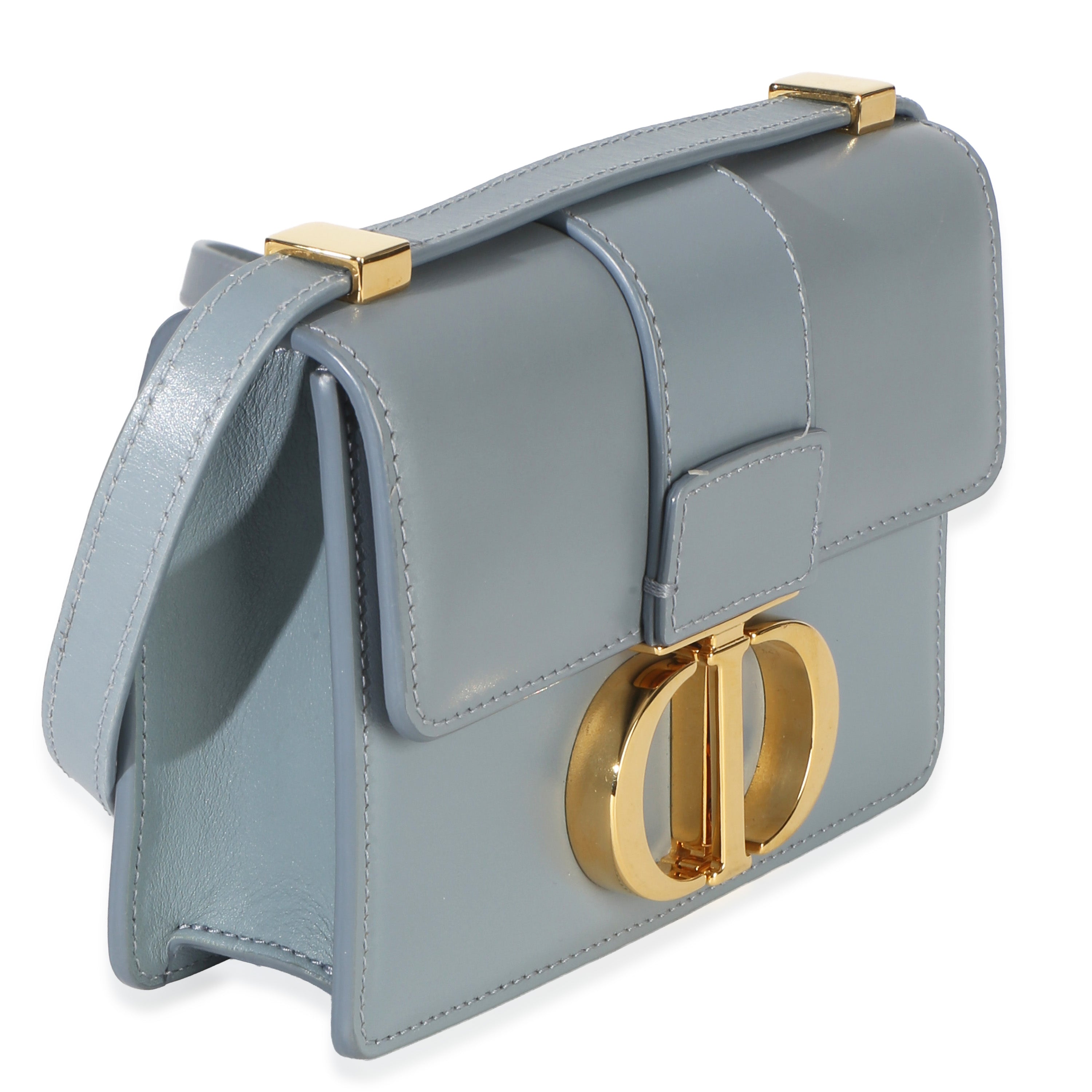 Christian Dior Blue Smooth Box Calfskin Micro 30 Montaigne Flap Bag