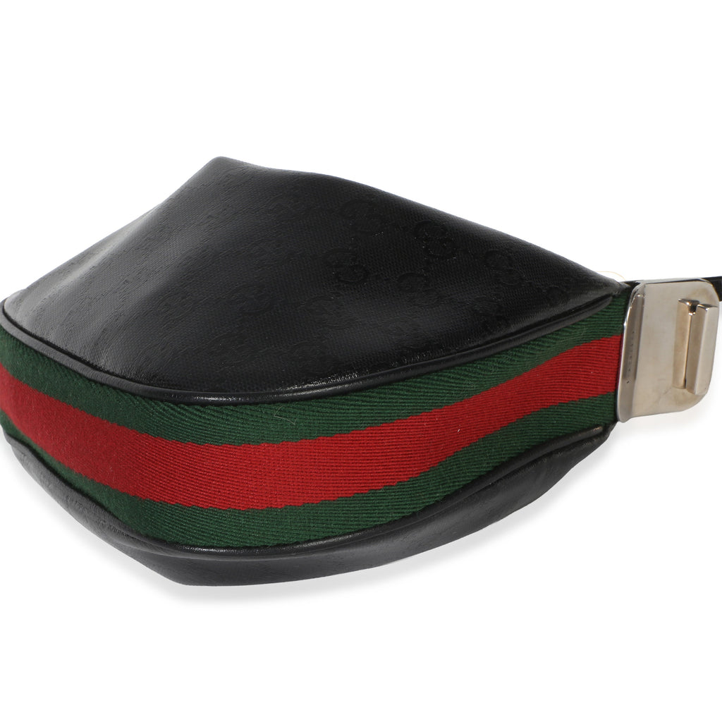 Gucci Black GG Crystal Coated Canvas Small Attache Crossbody Bag