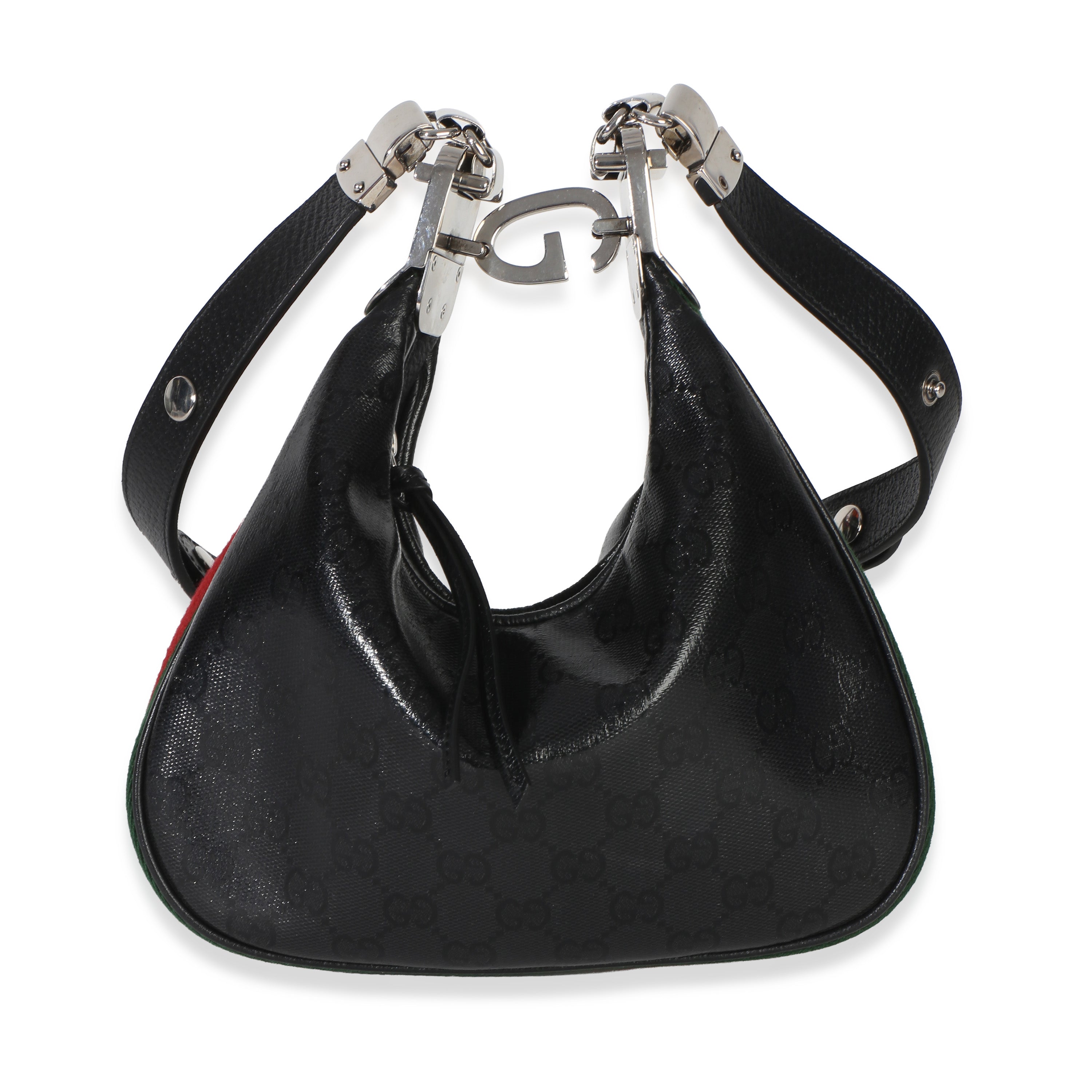 Gucci Black GG Crystal Coated Canvas Small Attache Crossbody Bag