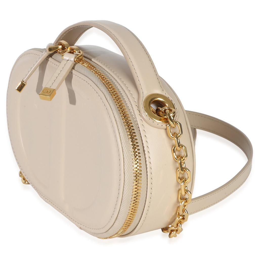 Christian Dior Cream Calfskin CD Signature Oval Crossbody Camera Bag