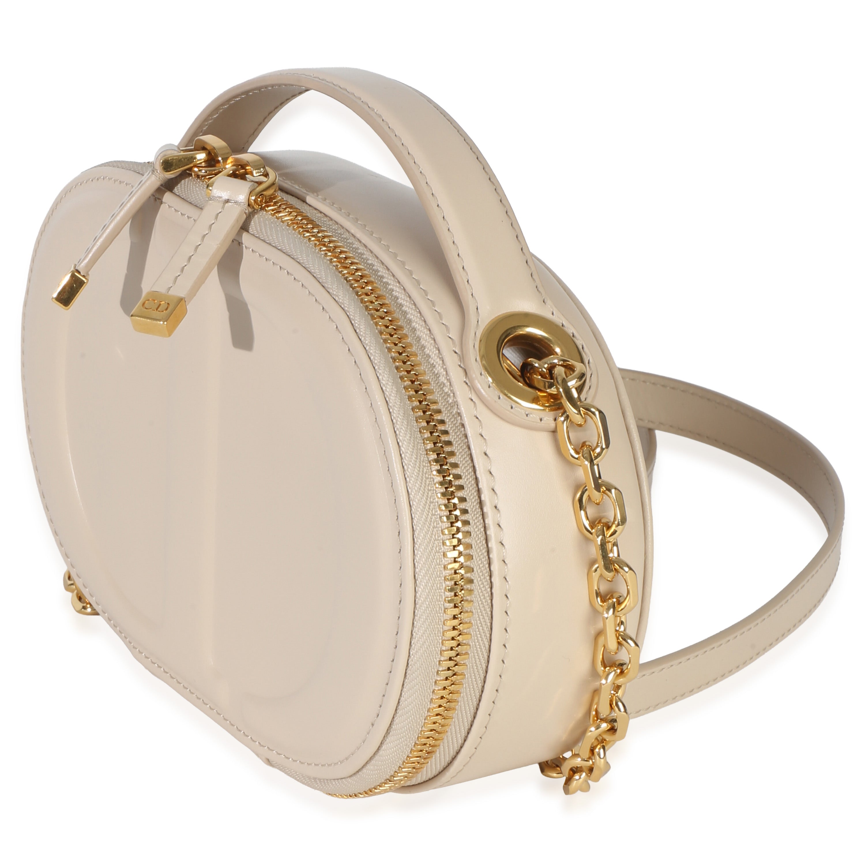 Christian Dior Cream Calfskin CD Signature Oval Crossbody Camera Bag