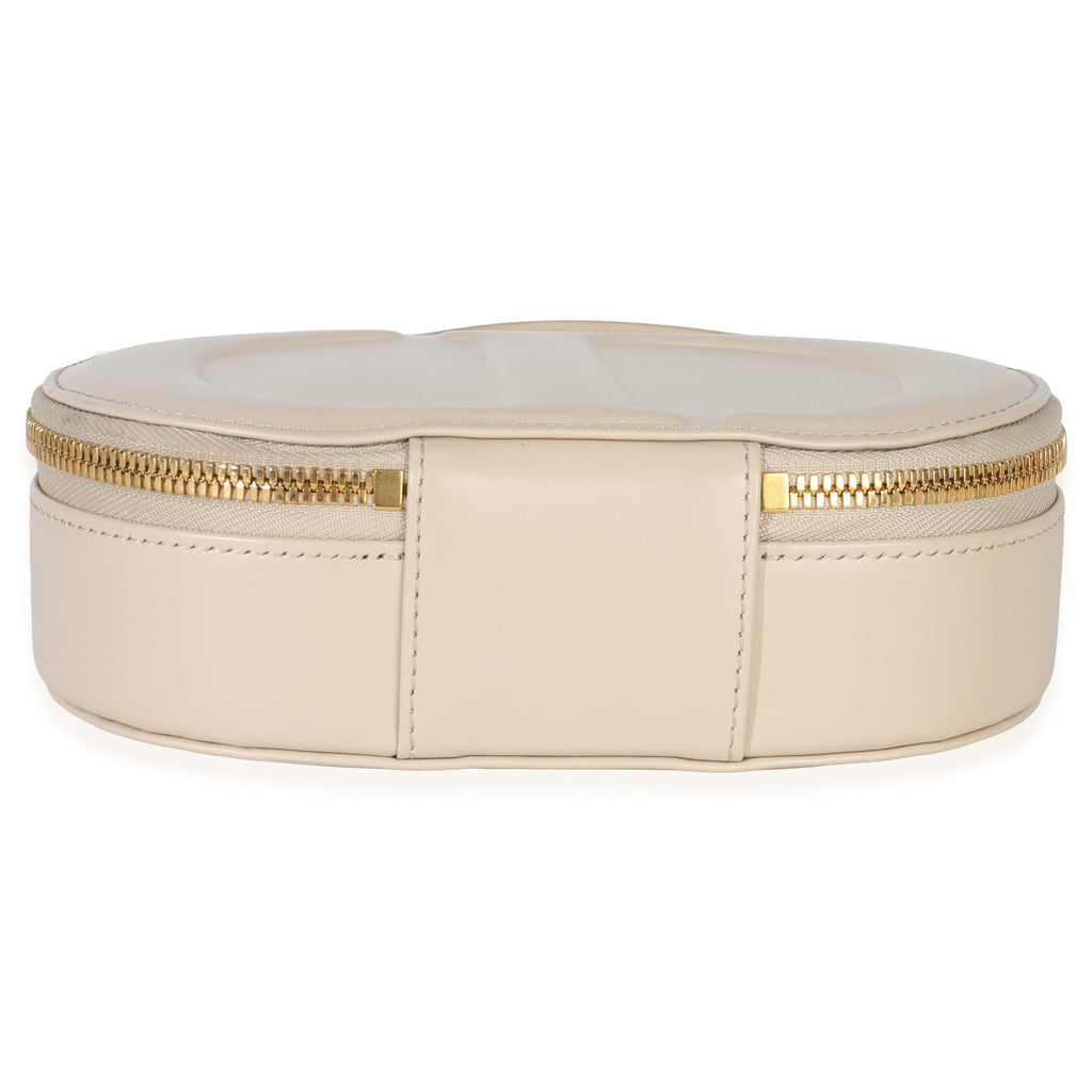 Christian Dior Cream Calfskin CD Signature Oval Crossbody Camera Bag