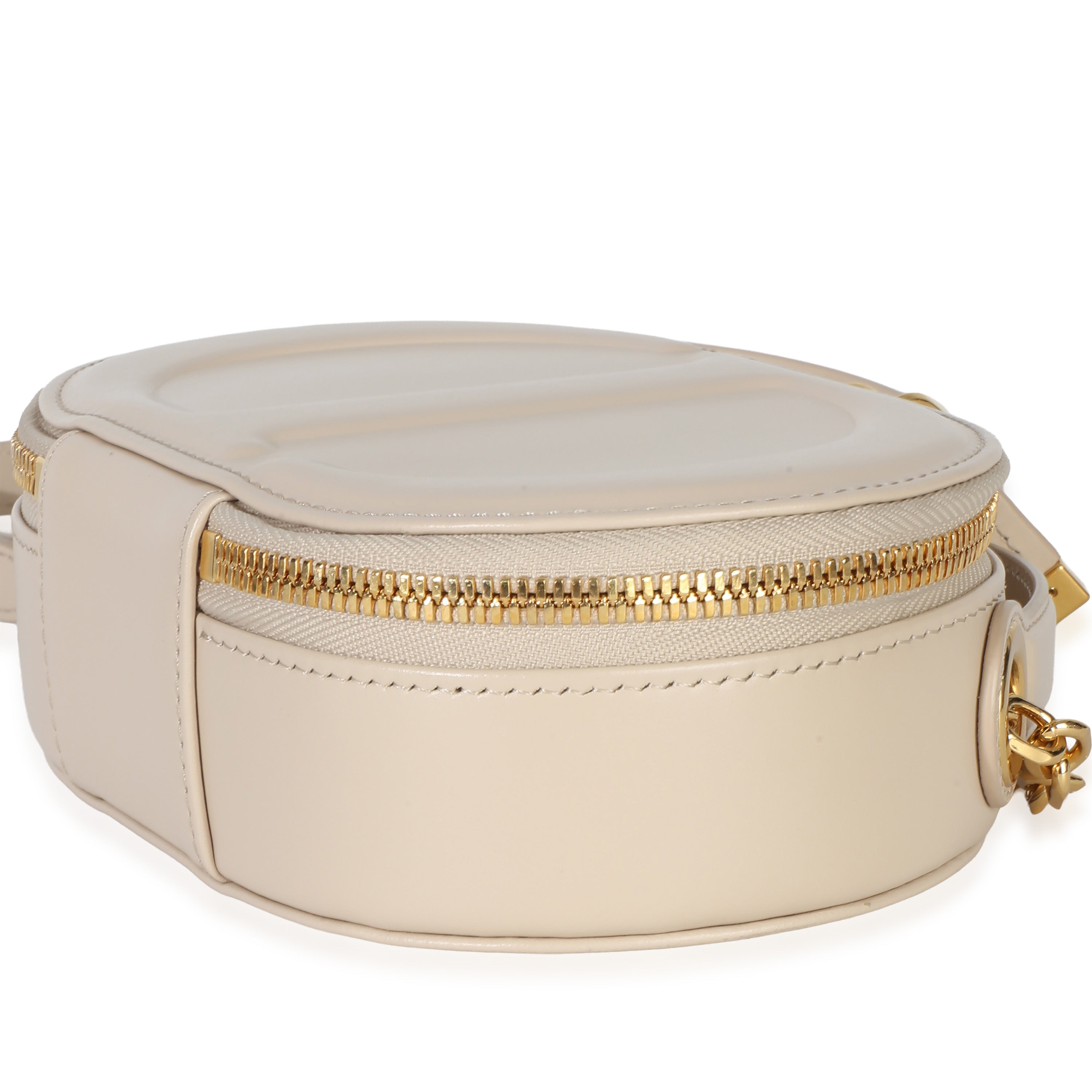 Christian Dior Cream Calfskin CD Signature Oval Crossbody Camera Bag