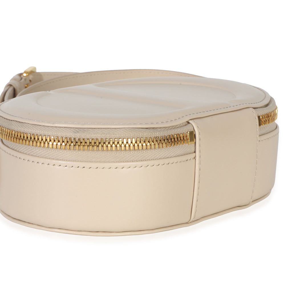 Christian Dior Cream Calfskin CD Signature Oval Crossbody Camera Bag