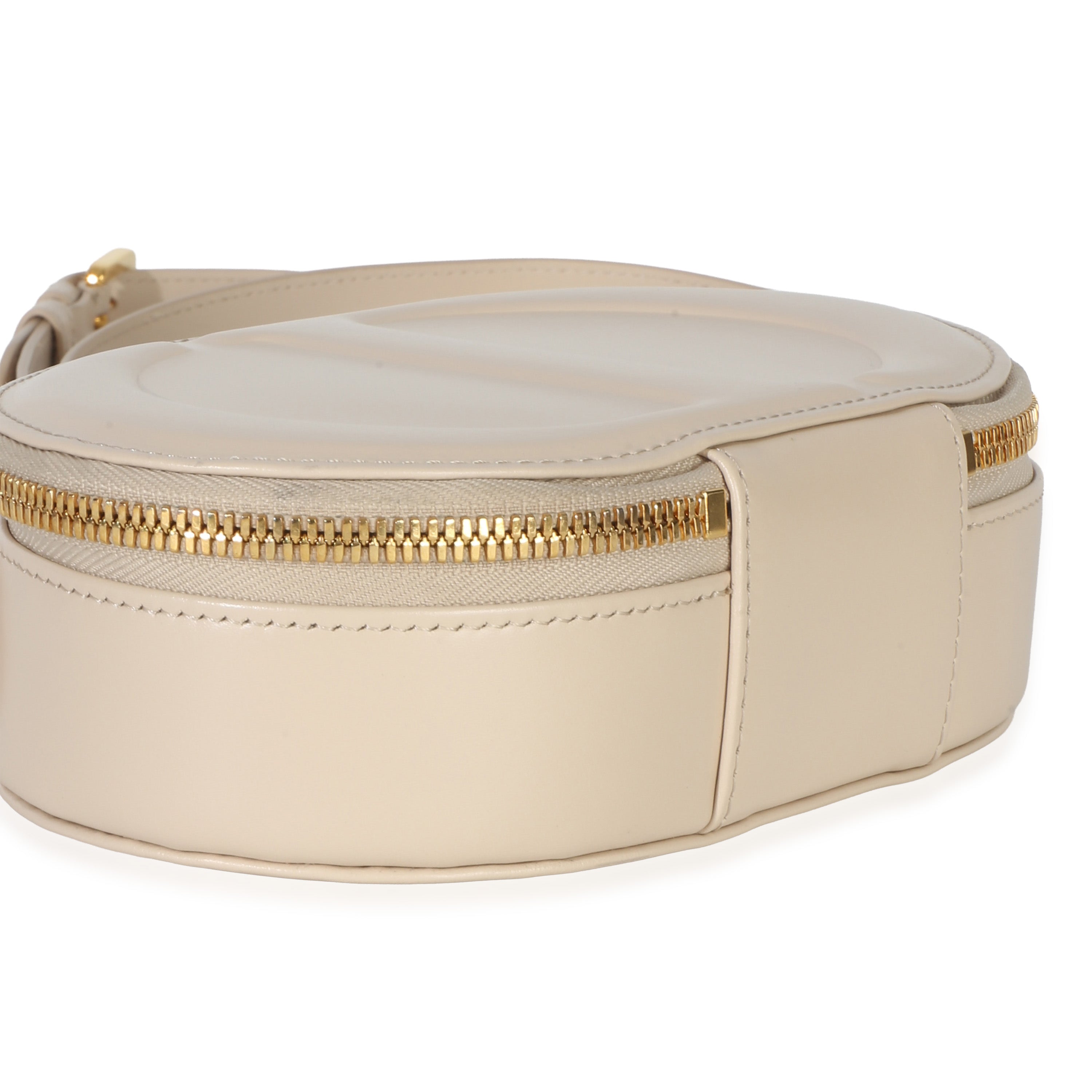 Christian Dior Cream Calfskin CD Signature Oval Crossbody Camera Bag