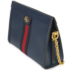 Gucci Navy Calfskin GG Ophidia Small Web Chain Bag