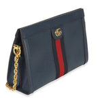 Gucci Navy Calfskin GG Ophidia Small Web Chain Bag