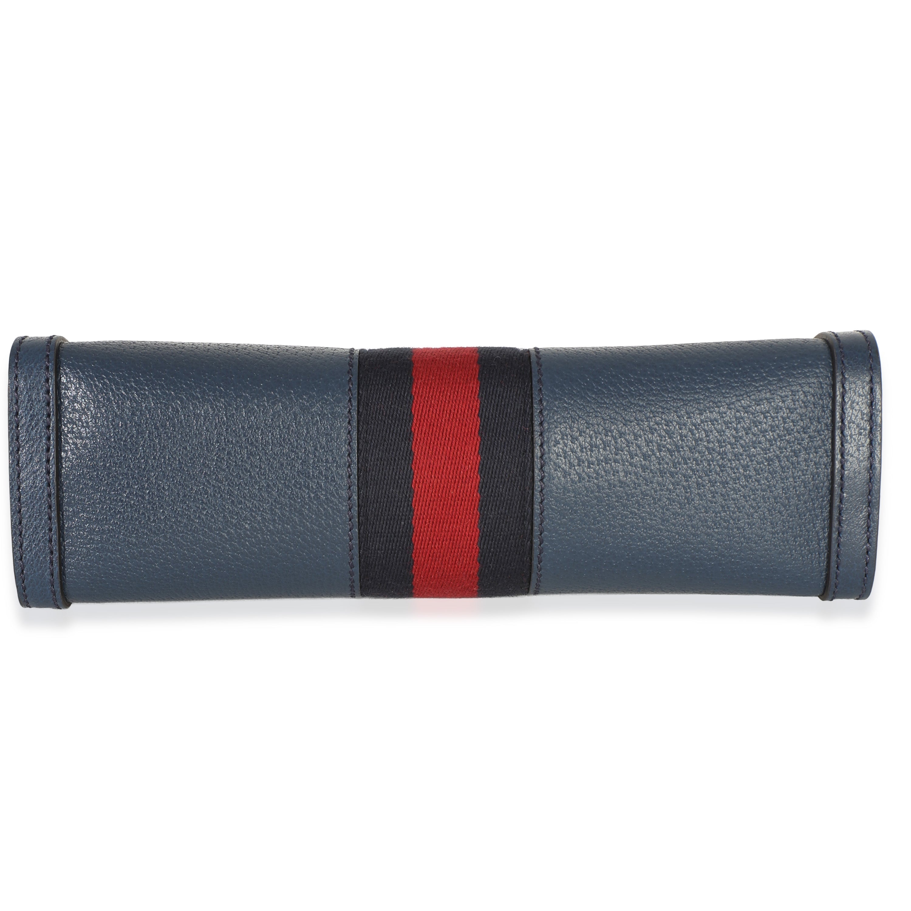 Gucci Navy Calfskin GG Ophidia Small Web Chain Bag