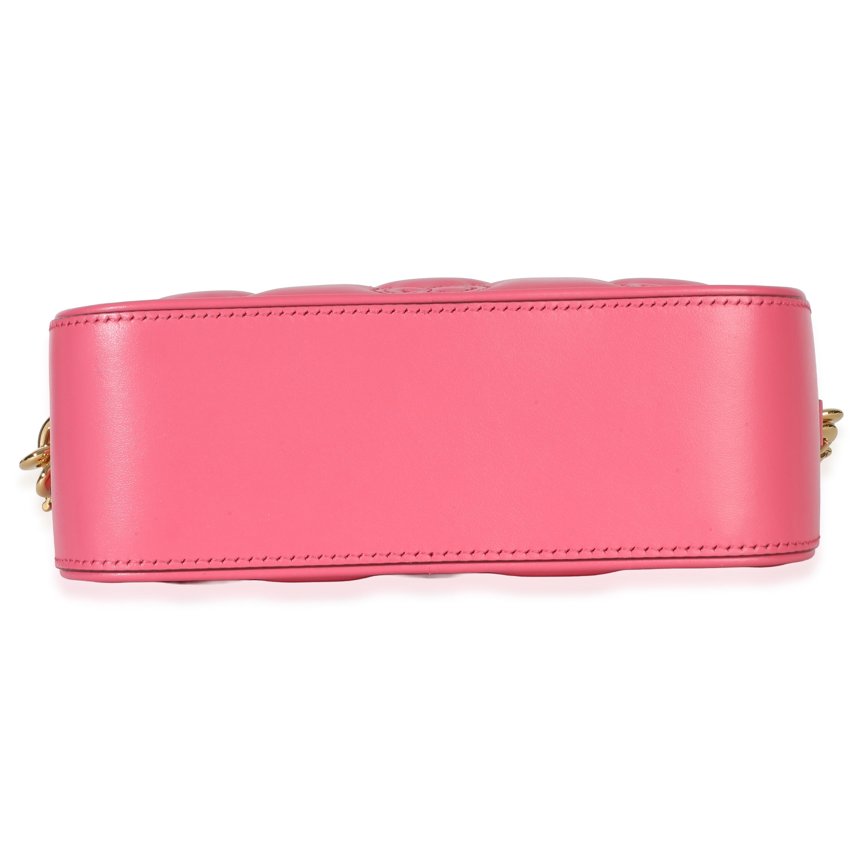 Gucci Pink GG Stitched Calfskin Matelasse Small Crossbody Bag