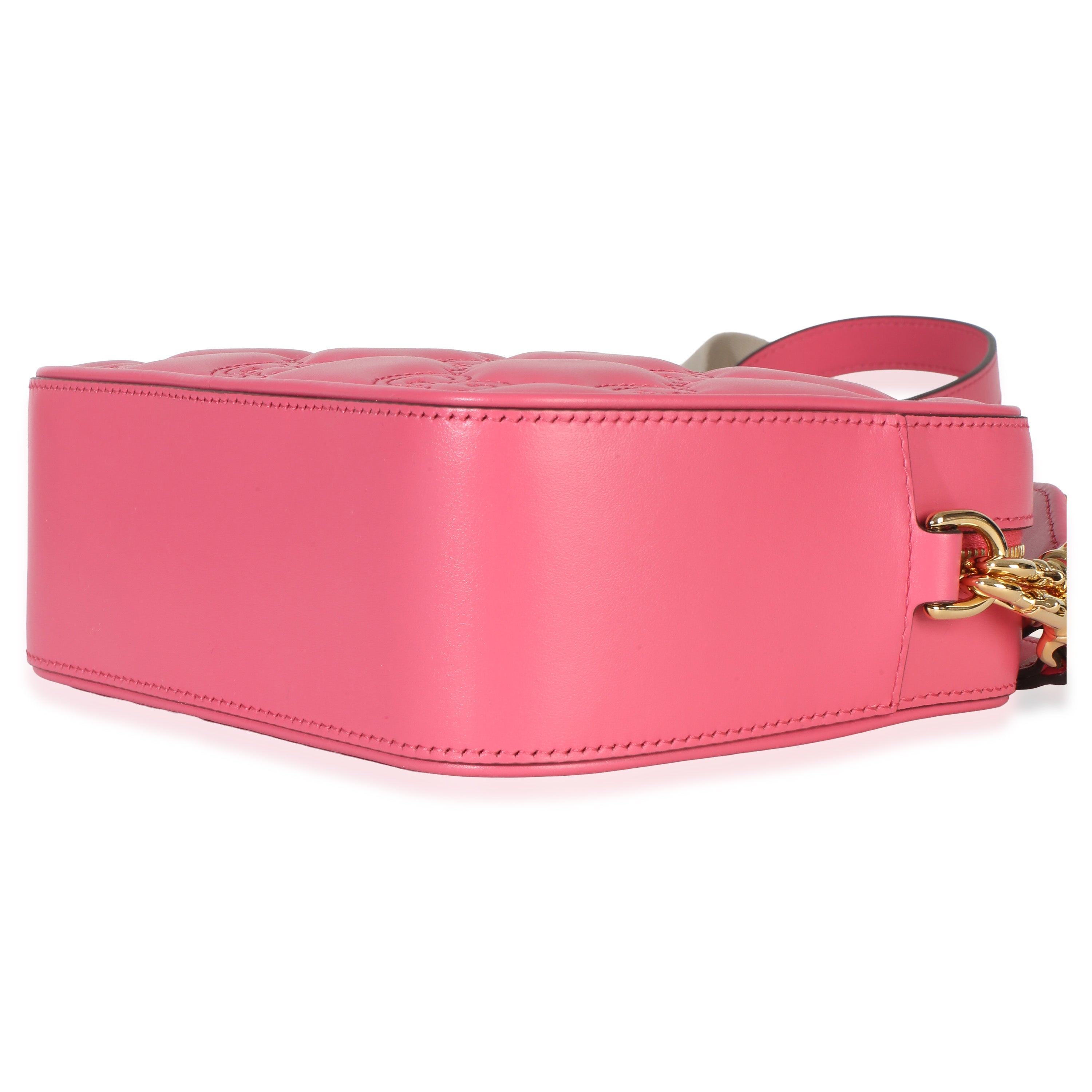Gucci Pink GG Stitched Calfskin Matelasse Small Crossbody Bag