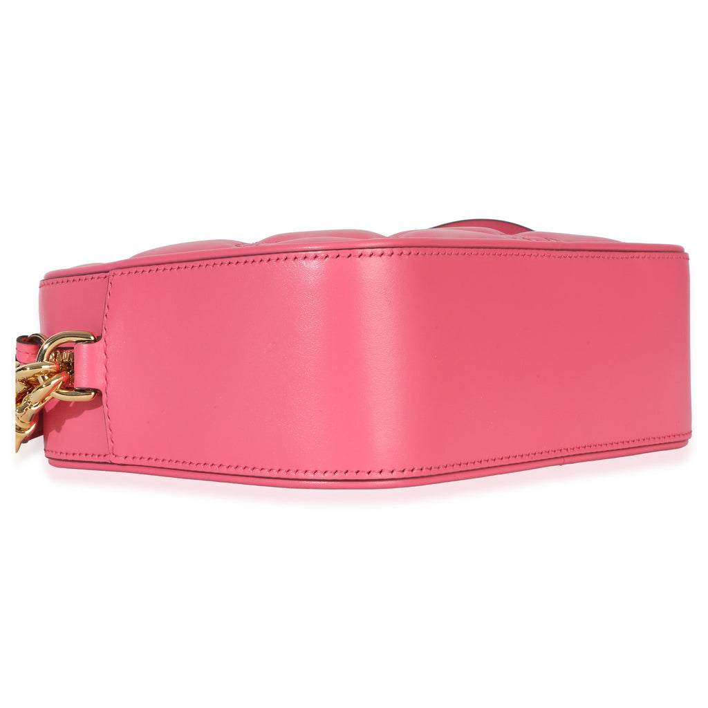 Gucci Pink GG Stitched Calfskin Matelasse Small Crossbody Bag