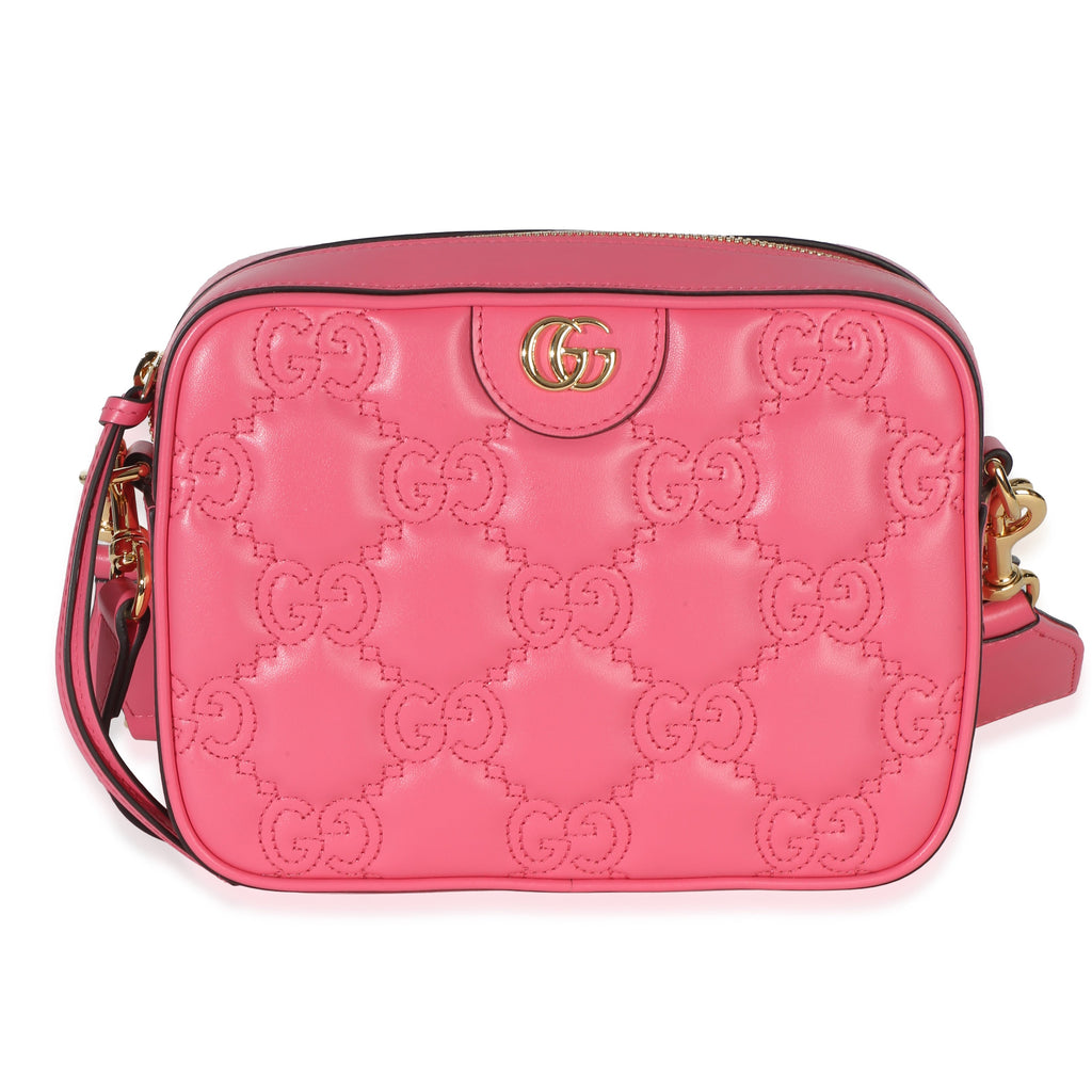 Gucci Pink GG Stitched Calfskin Matelasse Small Crossbody Bag