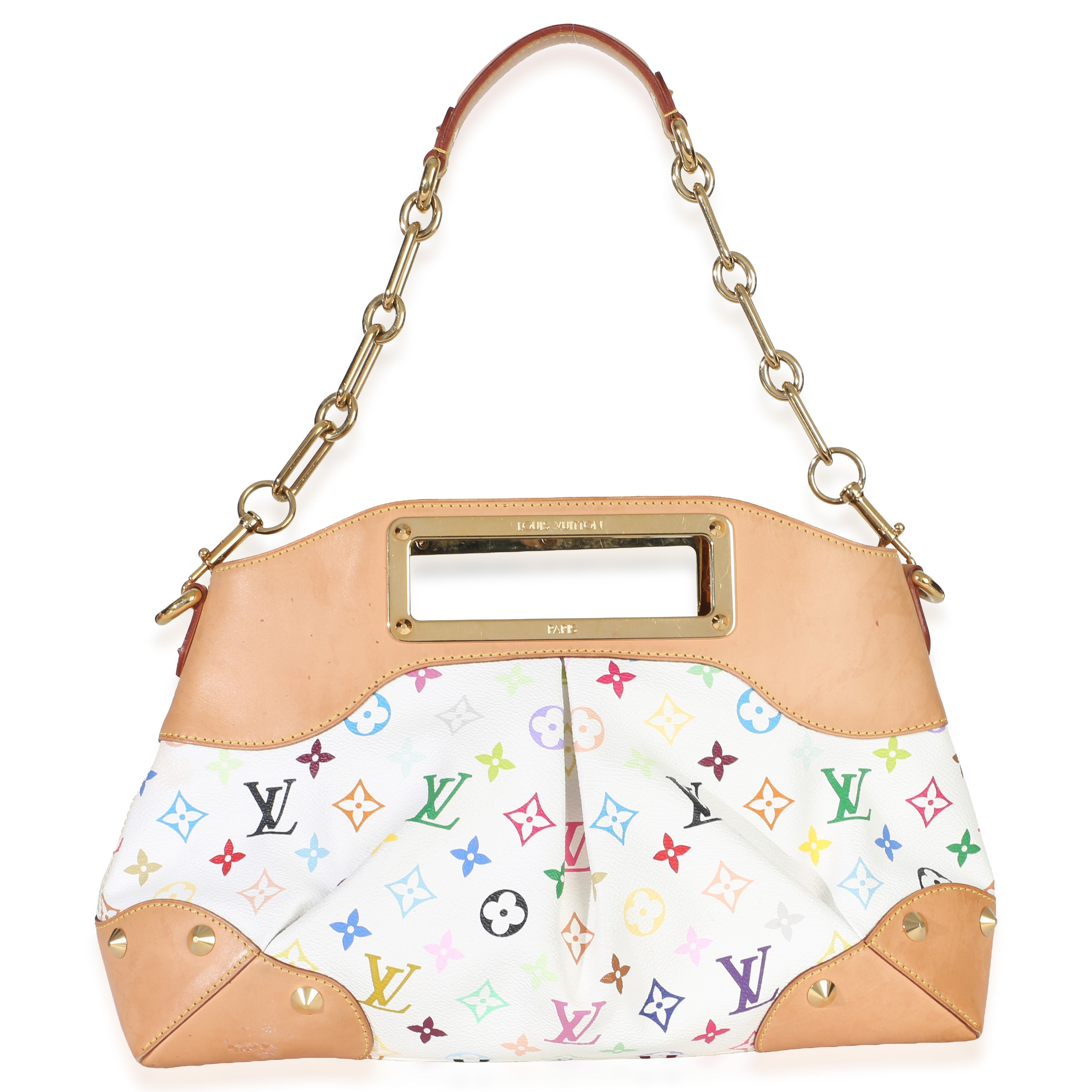 Louis Vuitton White Multicolor Monogram Canvas Judy MM