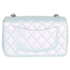 Chanel Blue Iridescent Quilted Goatskin Rectangular Mini Flap