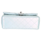 Chanel Blue Iridescent Quilted Goatskin Rectangular Mini Flap