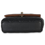 Chanel Black Quilted Lambskin Ribbon Chain Small Cocovado Flap Bag