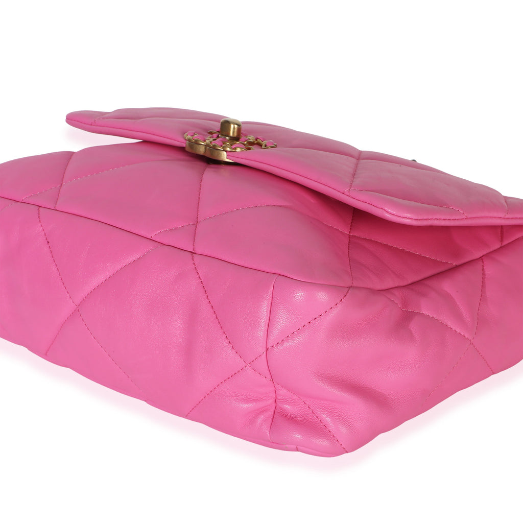 Chanel Pink Quilted Lambskin Large Chanel 19 Flap Bag