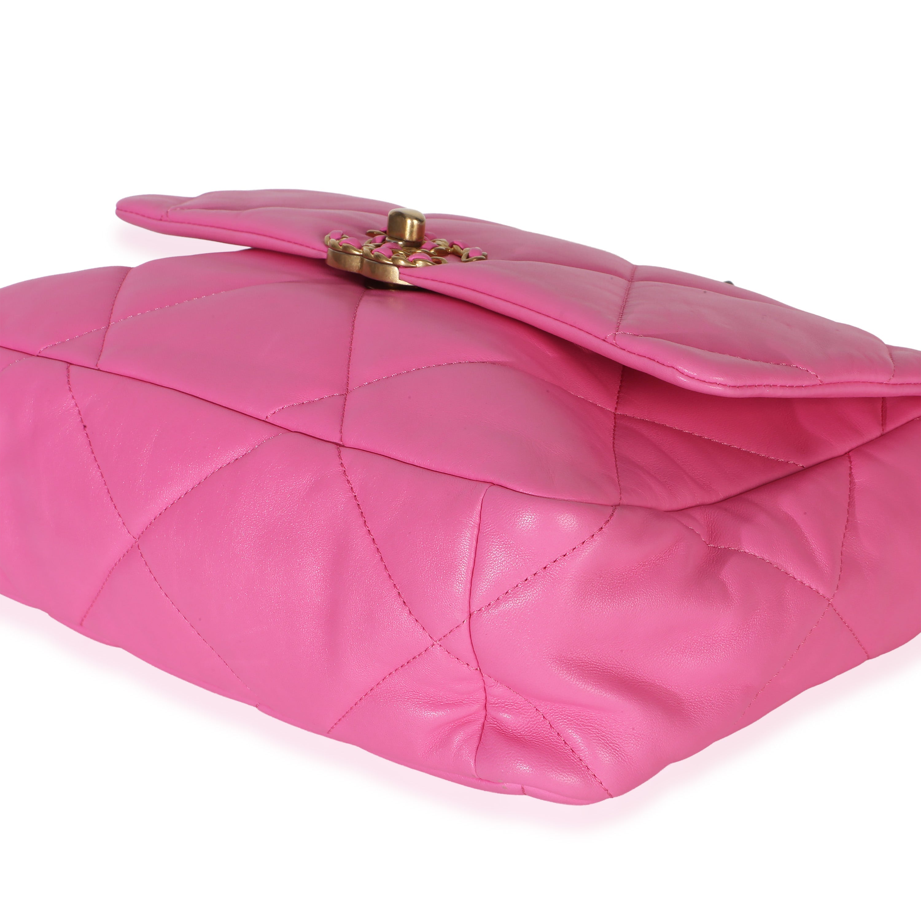 Chanel Pink Quilted Lambskin Large Chanel 19 Flap Bag