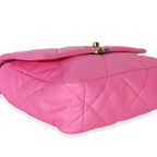 Chanel Pink Quilted Lambskin Large Chanel 19 Flap Bag