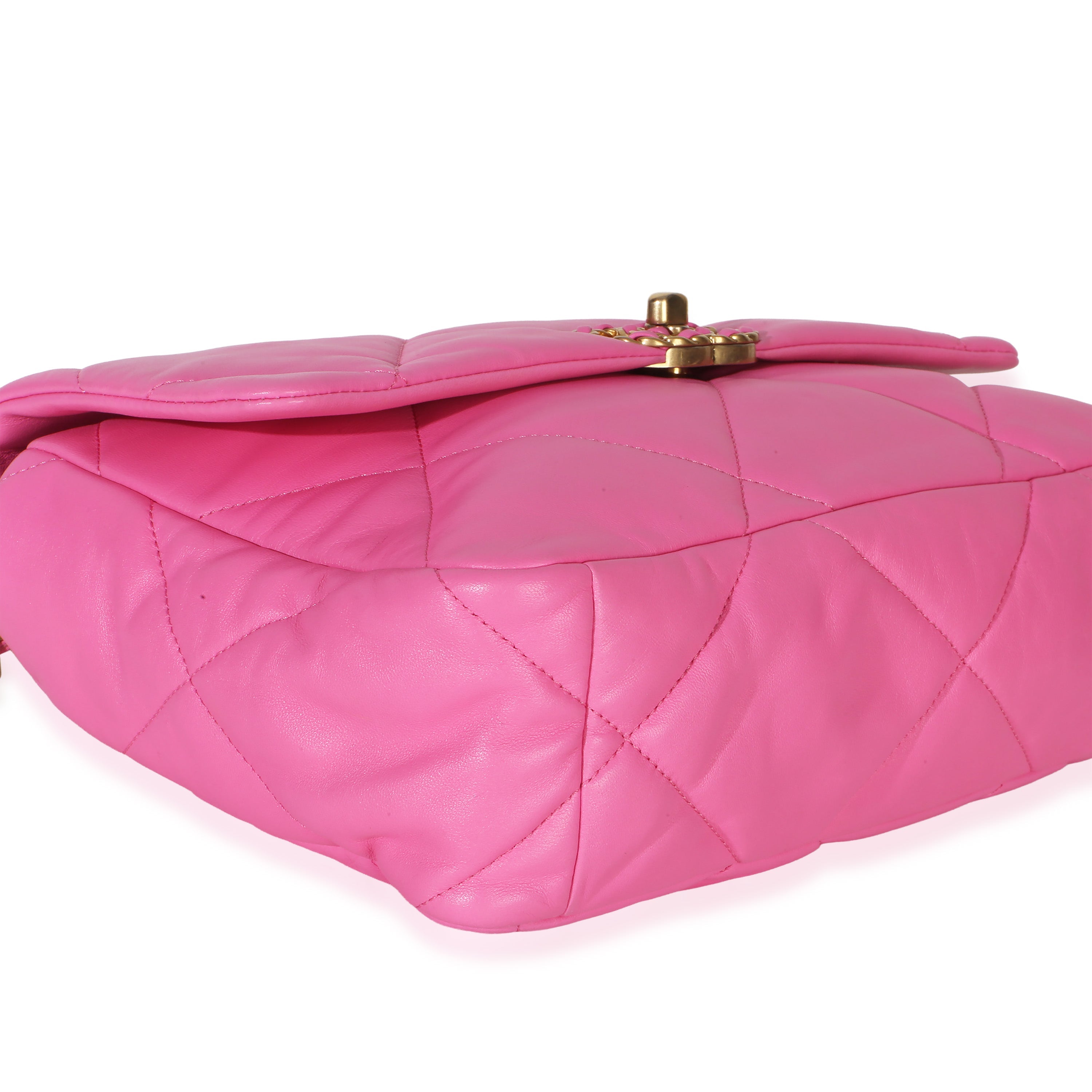 Chanel Pink Quilted Lambskin Large Chanel 19 Flap Bag