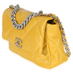 Chanel Yellow Quilted Lambskin Large Chanel 19 Flap Bag