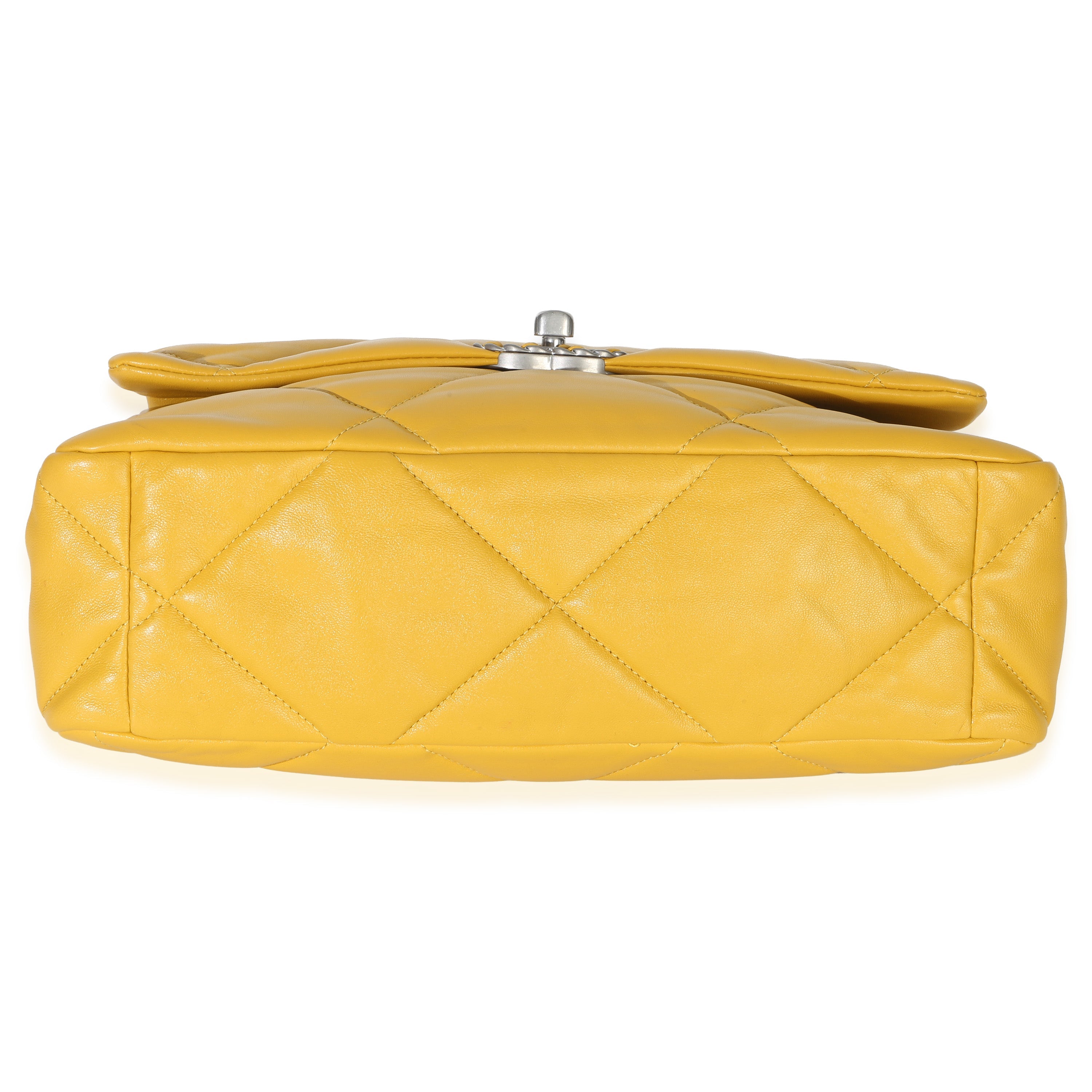 Chanel Yellow Quilted Lambskin Large Chanel 19 Flap Bag