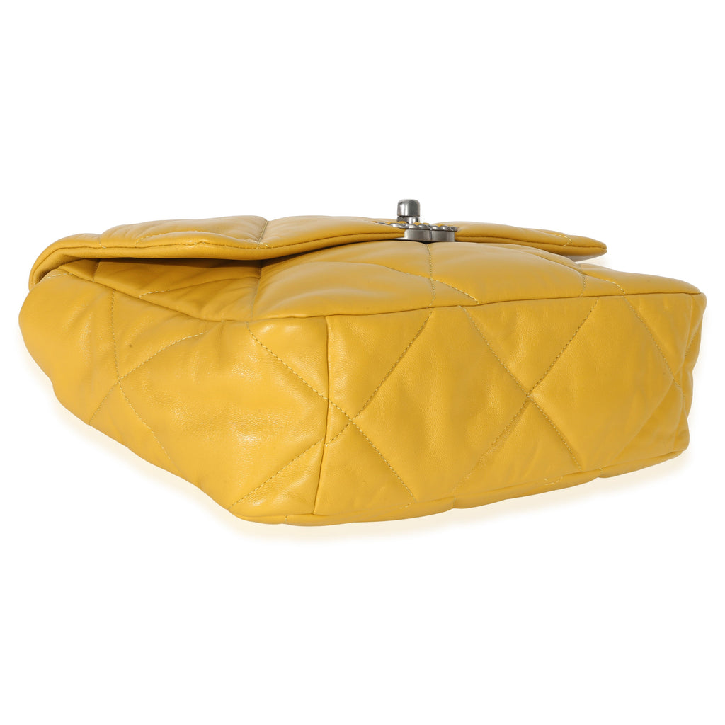 Chanel Yellow Quilted Lambskin Large Chanel 19 Flap Bag