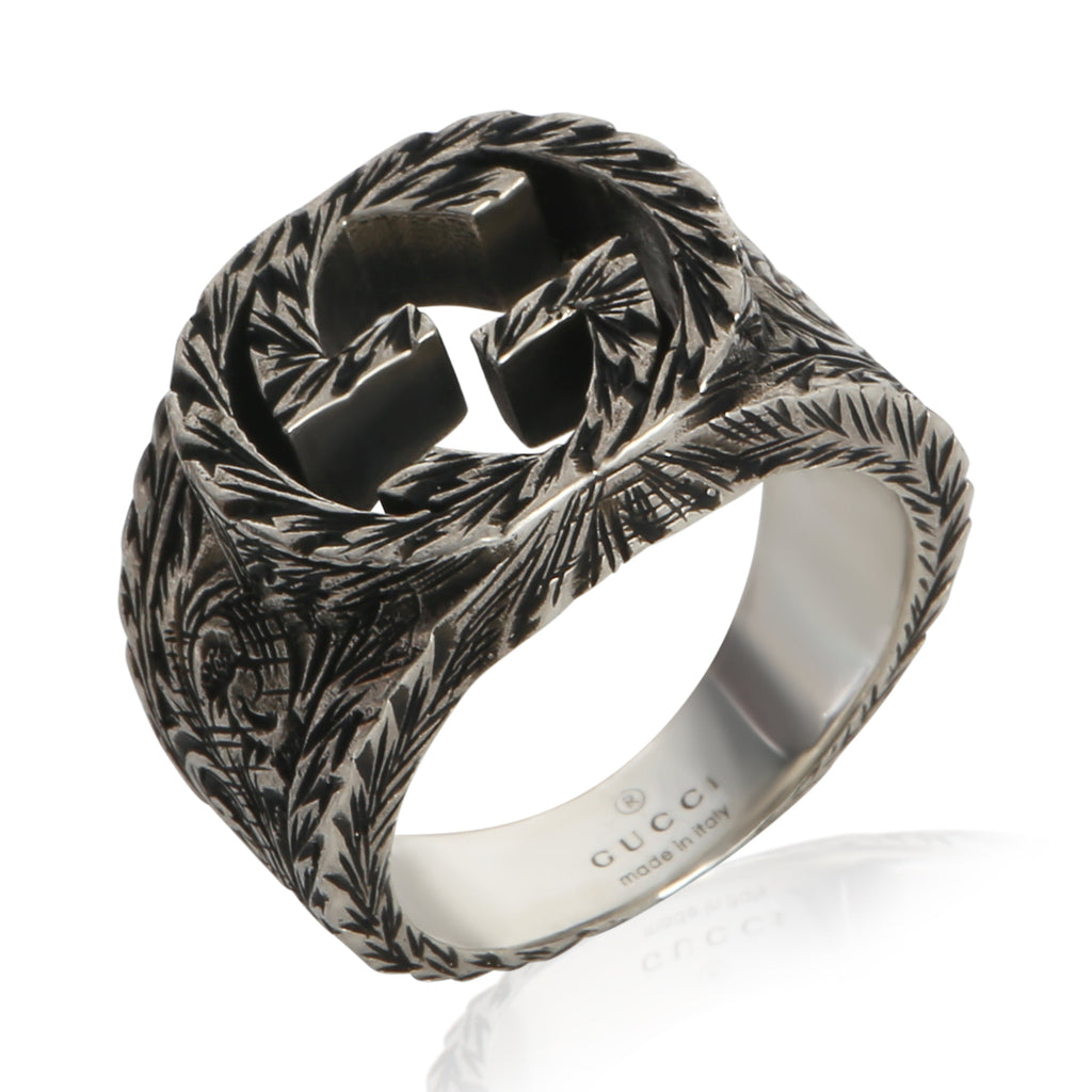 Gucci Sterling Silver  Interlocking G Paisley Ring