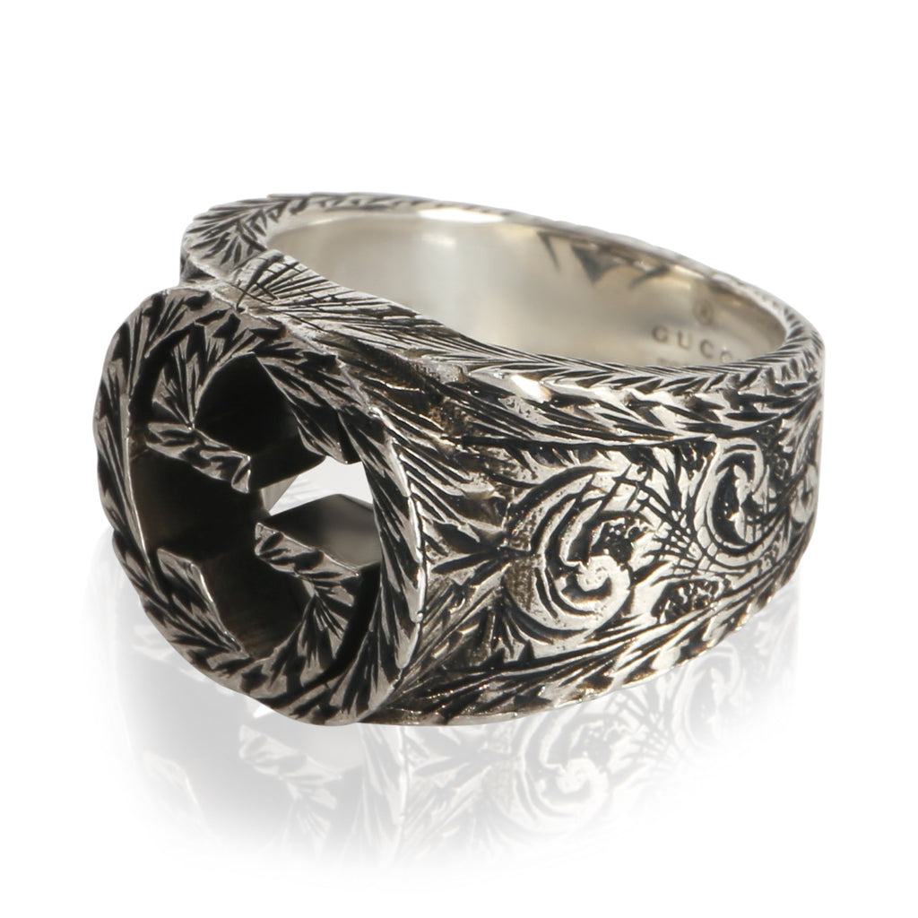 Gucci Sterling Silver  Interlocking G Paisley Ring